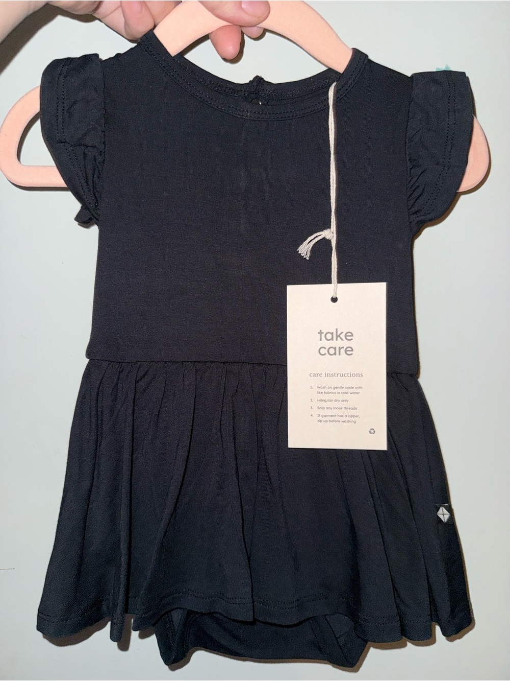 Girls Black Short Sleeve Twirl Dress